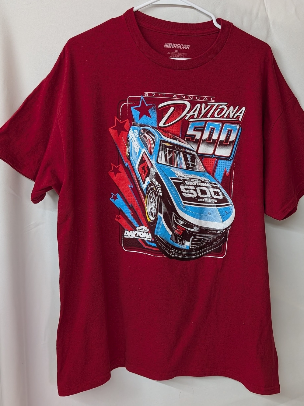 NASCAR Daytona 500 Red Graphic Tee Men's XL 67th Annual 2025 Graphic Tee